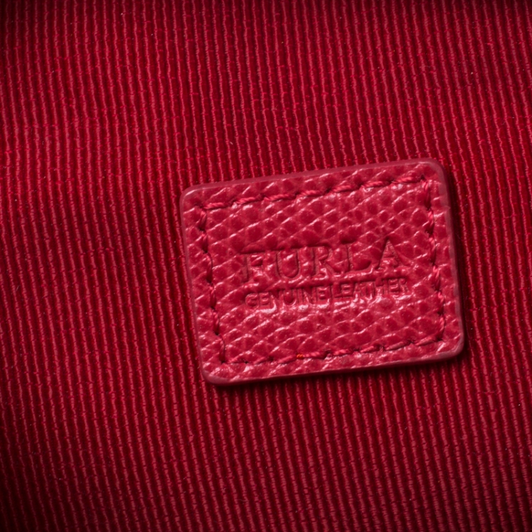 Pre Owned Furla Red Leather Crossbody Bag
