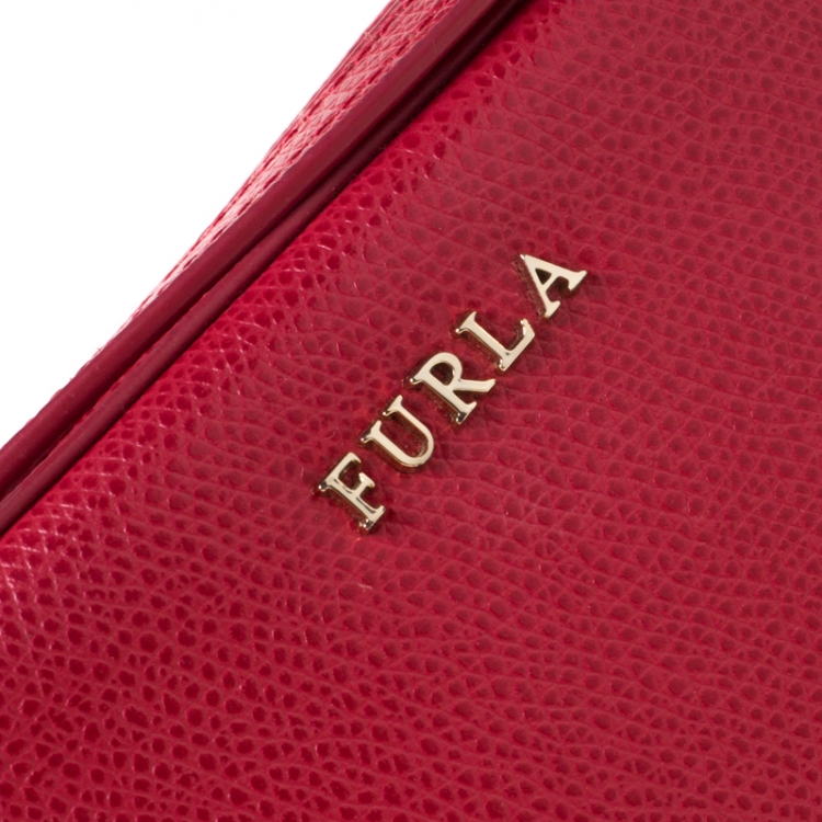 Pre Owned Furla Red Leather Crossbody Bag