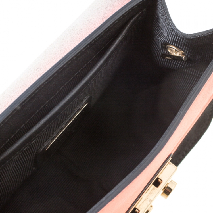 Pre Owned Furla Multicolor Suede and Leather Mini Metropolis Crossbody Bag