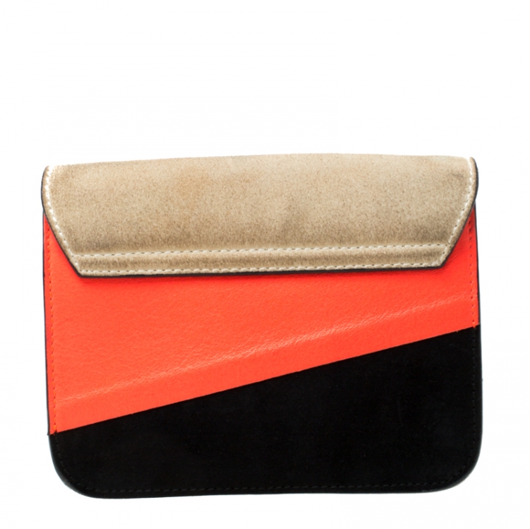 Pre Owned Furla Multicolor Suede and Leather Mini Metropolis Crossbody Bag