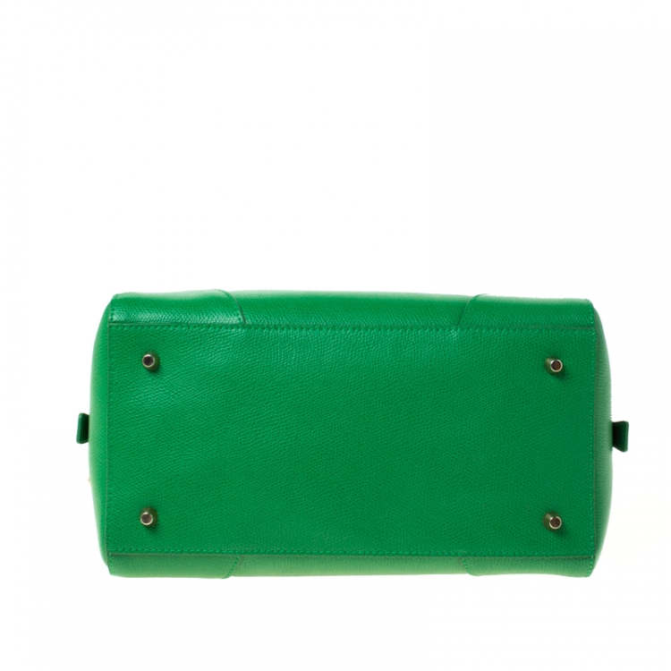 Pre Owned Furla Green Leather Dolly Satchel