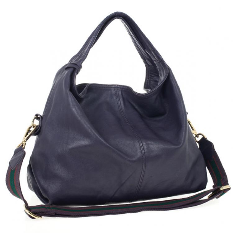 مملوكة مسبقًا Furla Blue Metallic Leather Elisabeth Hobo