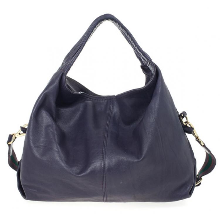 مملوكة مسبقًا Furla Blue Metallic Leather Elisabeth Hobo
