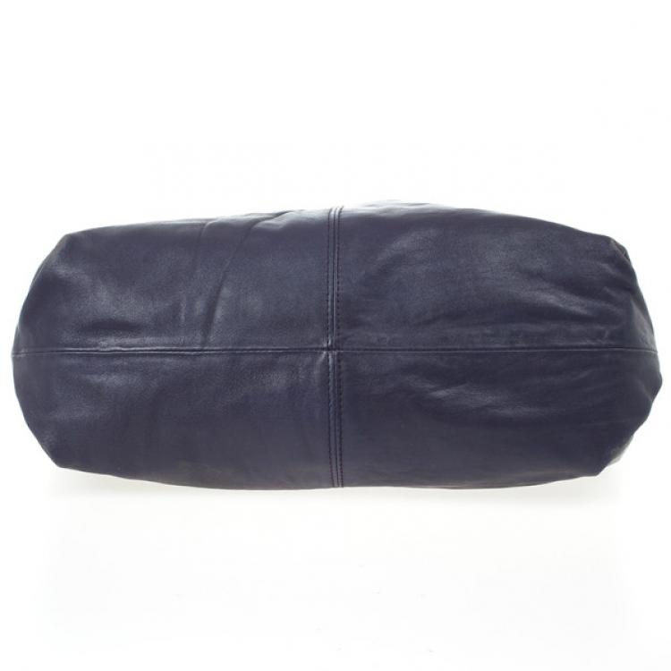 مملوكة مسبقًا Furla Blue Metallic Leather Elisabeth Hobo