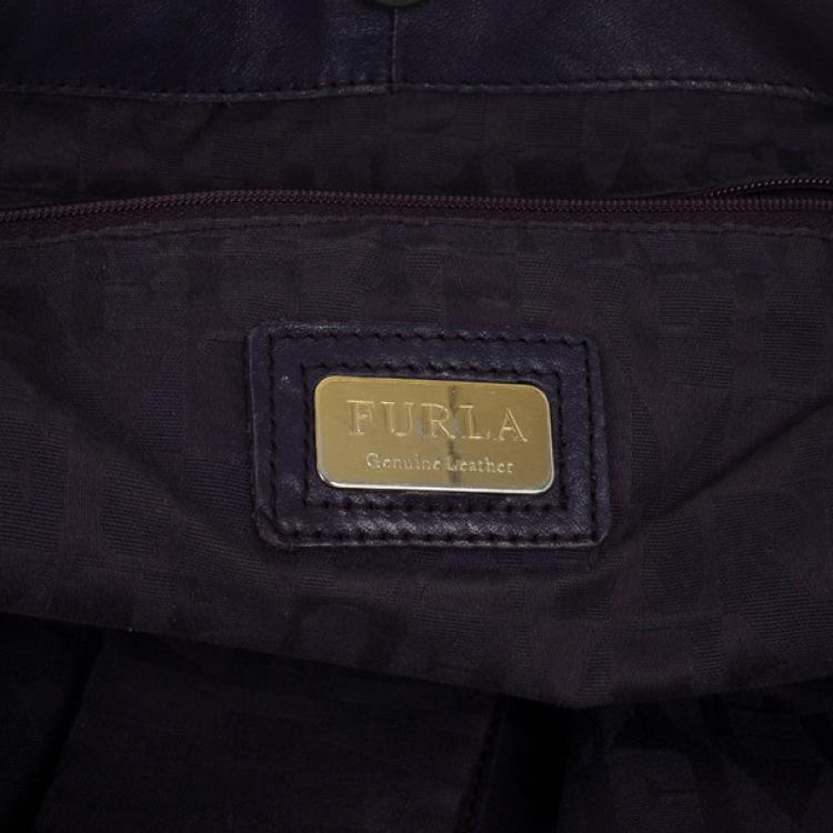 مملوكة مسبقًا Furla Blue Metallic Leather Elisabeth Hobo