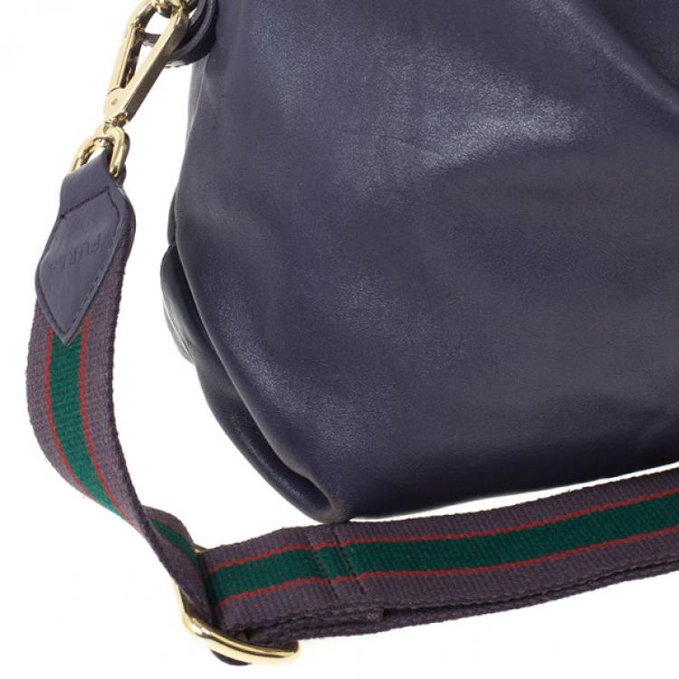 مملوكة مسبقًا Furla Blue Metallic Leather Elisabeth Hobo