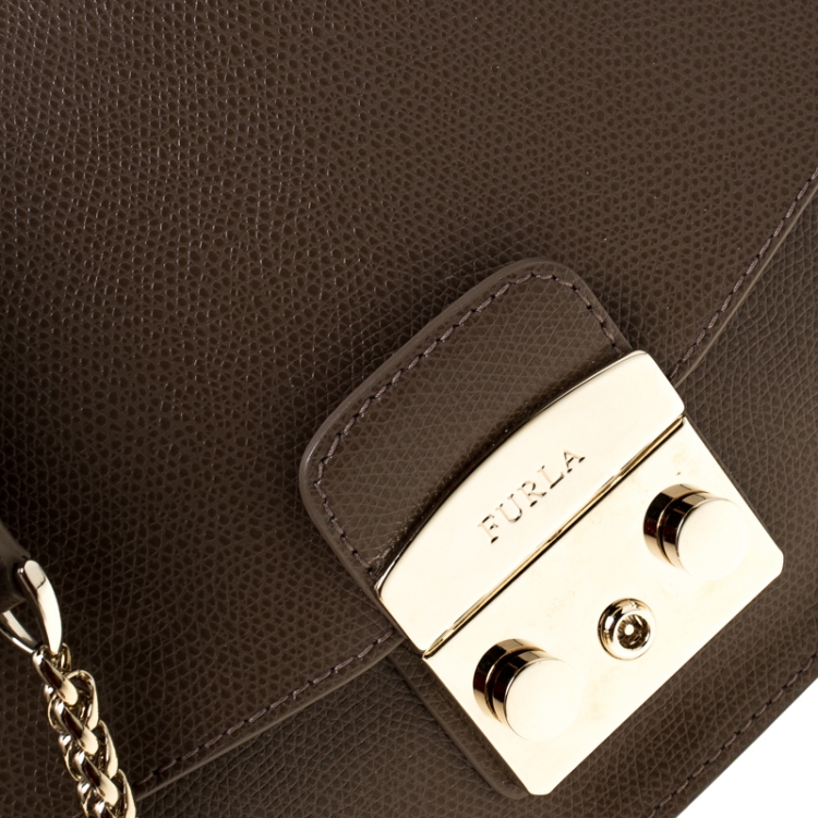 مملوكة مسبقًا Furla Light Brown Leather Metropolis Crossbody Bag