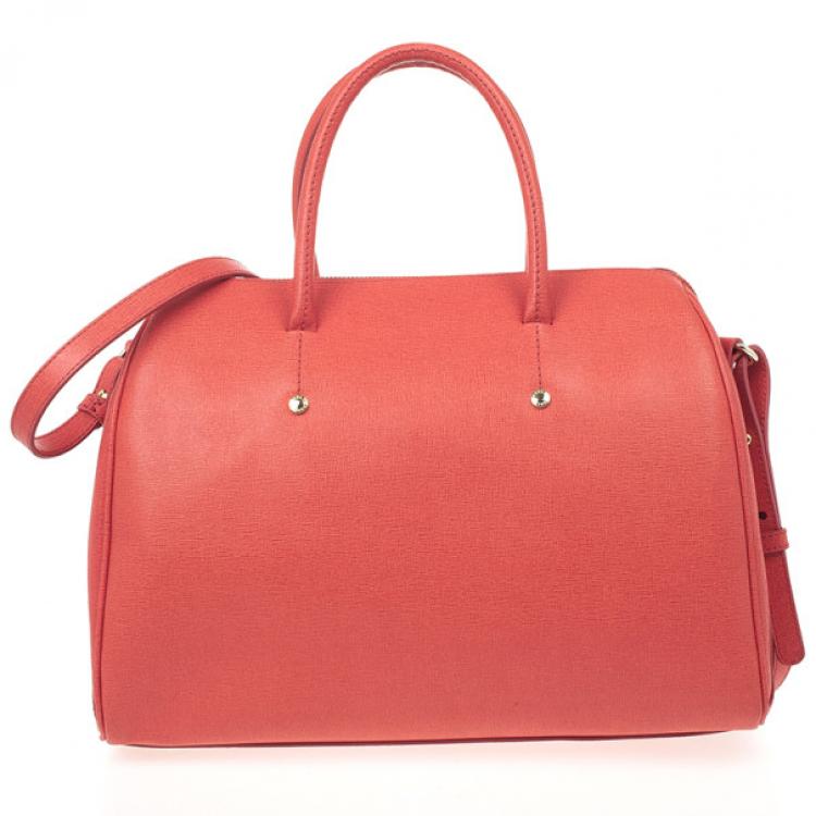 Pre Owned Furla Coral Leather 'Arianna' Satchel