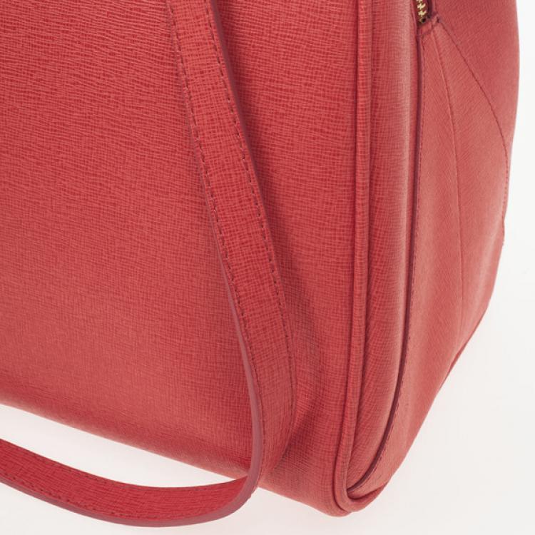 Pre Owned Furla Coral Leather 'Arianna' Satchel