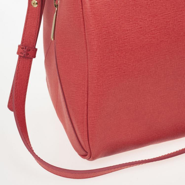Pre Owned Furla Coral Leather 'Arianna' Satchel