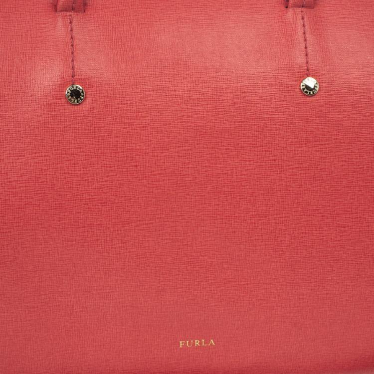 Pre Owned Furla Coral Leather 'Arianna' Satchel