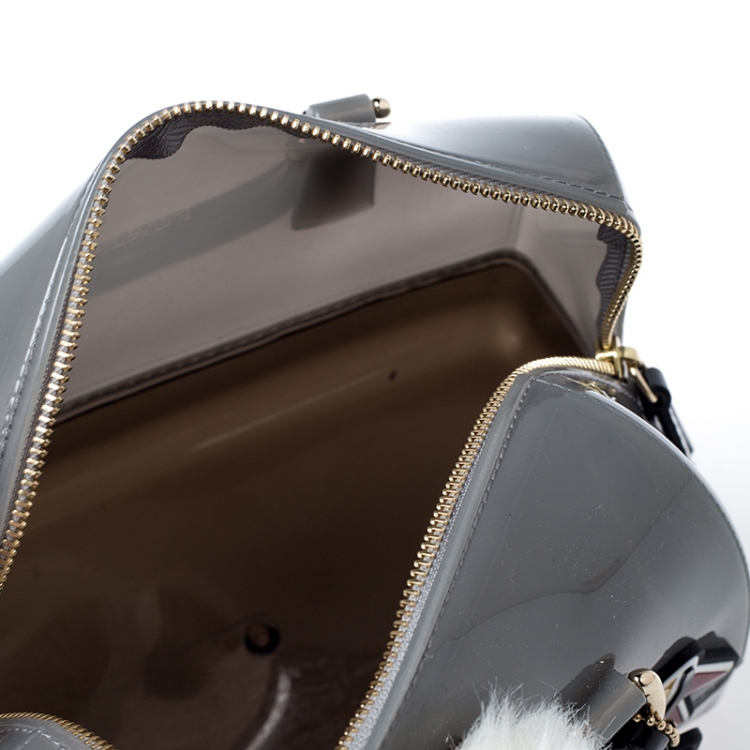 Pre Owned Furla Grey Rubber Small Candy Jungle Cookie Satchel