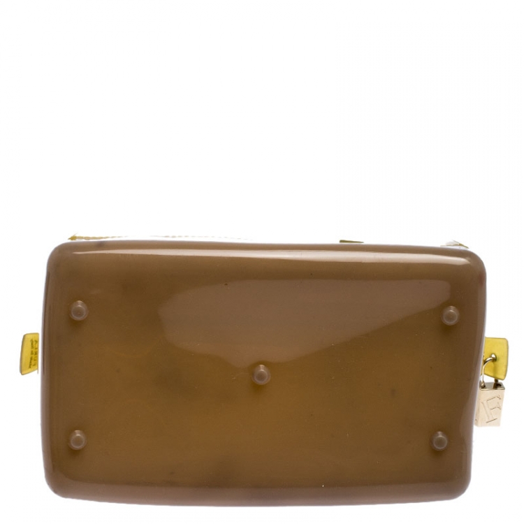 Pre Owned Furla Yellow PVC Candy Mini Satchel