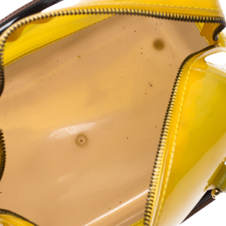 Pre Owned Furla Yellow PVC Candy Mini Satchel