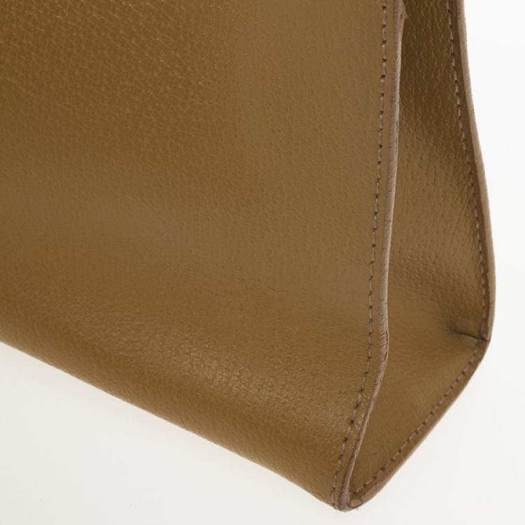 Pre Owned Furla Tan Textured Leather Shoulder Bag