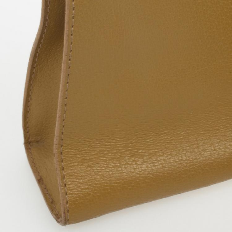 Pre Owned Furla Tan Textured Leather Shoulder Bag