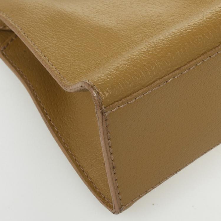 Pre Owned Furla Tan Textured Leather Shoulder Bag