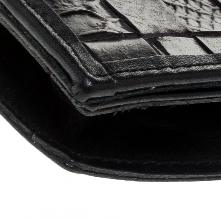 Pre Owned Furla Black Leather Turnlock Clutch 