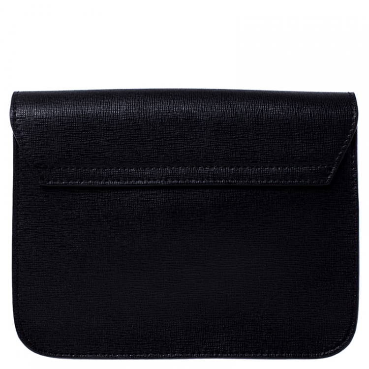 Pre Owned Furla Black Leather Metropolis Crossbody Bag