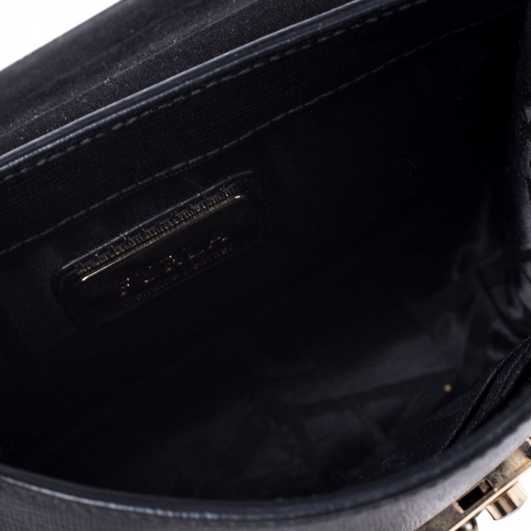 Pre Owned Furla Black Leather Metropolis Crossbody Bag