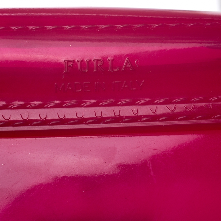 Pre Owned Furla Pink Rubber Candy Mini Crossbody Bag