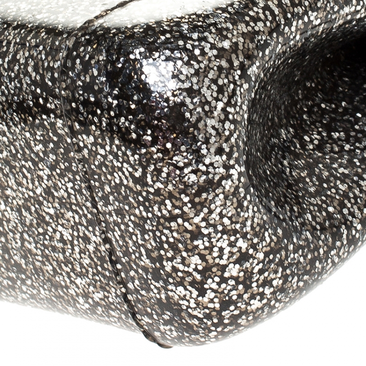 Pre Owned Furla Silver Glitter Rubber Mini Candy Crossbody Bag