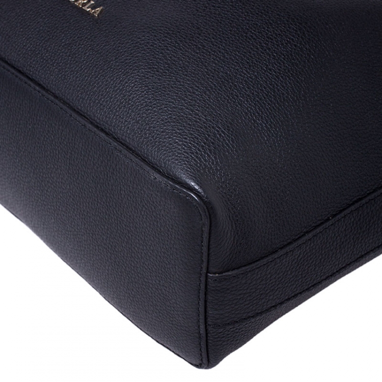 Pre Owned Furla Black Leather Costanza Tote