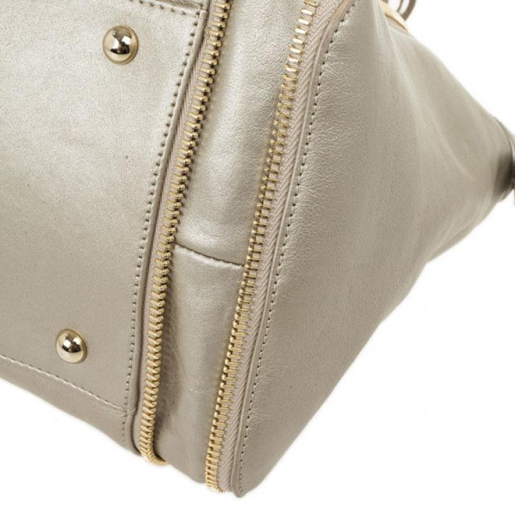 Pre Owned Furla Onyx Pebbled Leather 'Amazzone' Zip Hobo