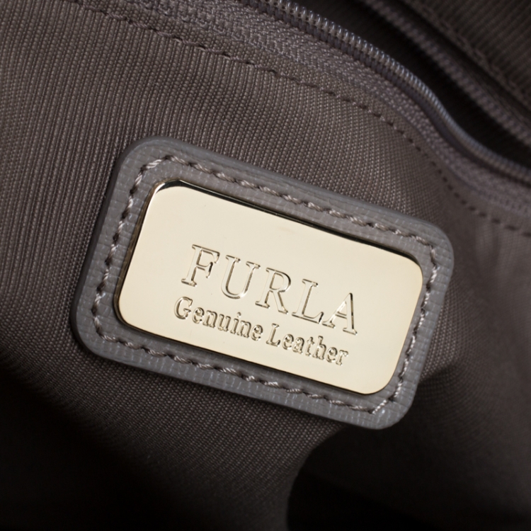 Pre Owned Furla Grey Leather Back Giada Satchel 