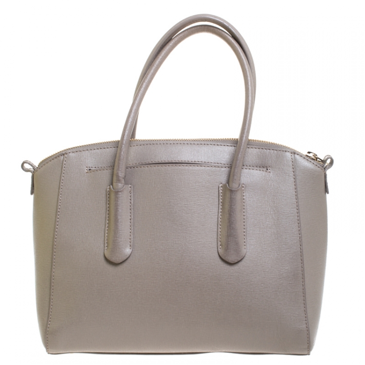 Pre Owned Furla Grey Leather Back Giada Satchel 