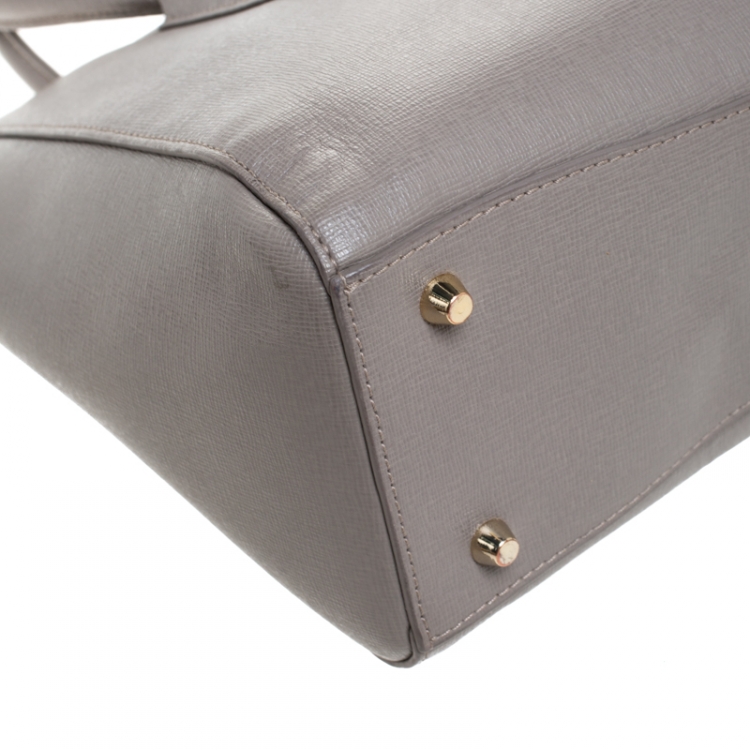 Pre Owned Furla Grey Leather Back Giada Satchel 