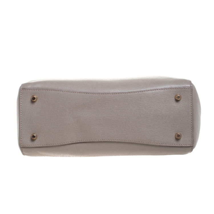 Pre Owned Furla Grey Leather Back Giada Satchel 