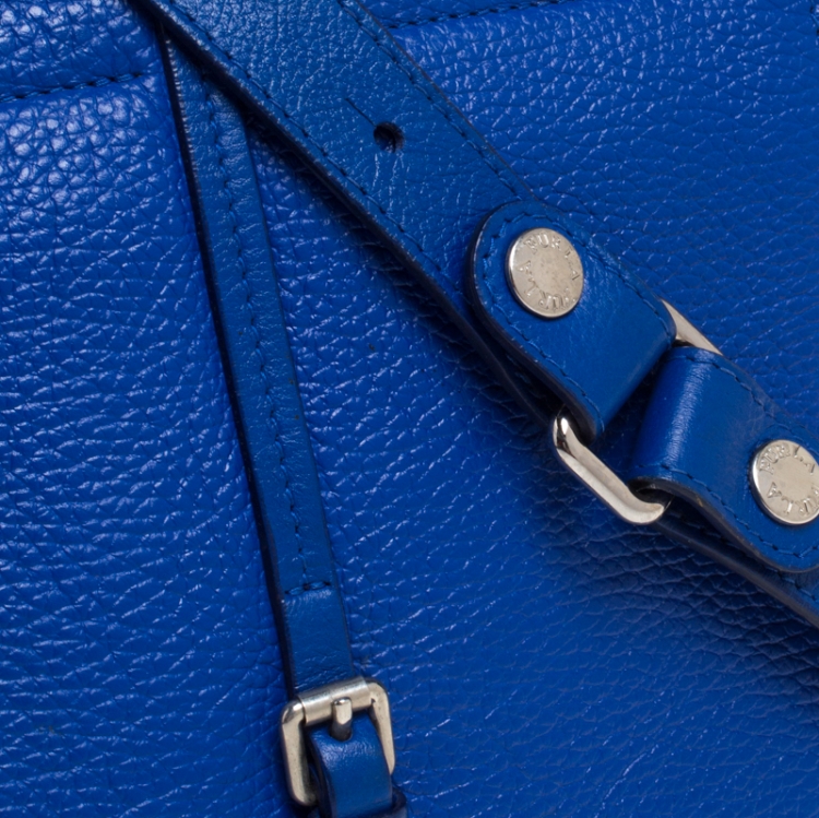 Pre Owned Furla Electric Blue Leather Messenger Bag