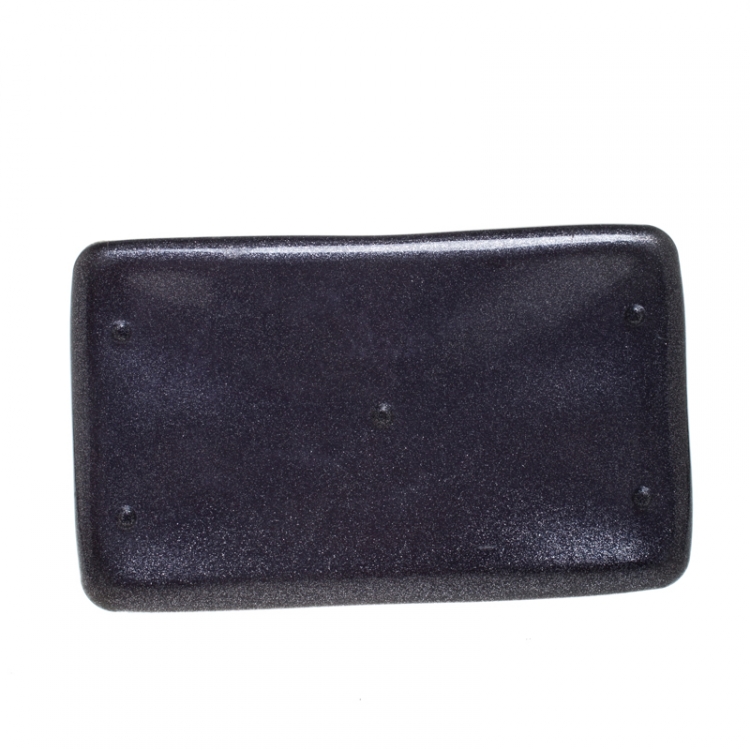 Pre Owned Furla Metallic Purple Rubber Candy Satchel