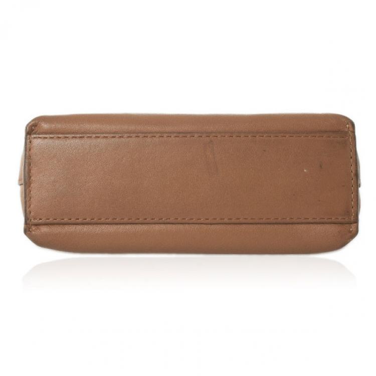 Pre Owned Furla Brown Leather Make Up Pouch