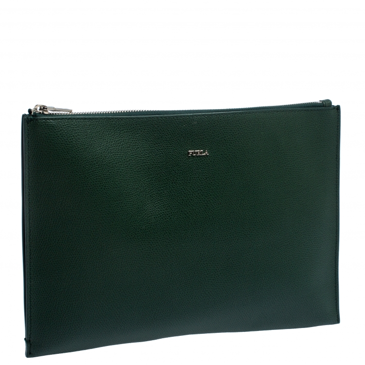 Pre Owned Furla Multicolor Lizard Print Leather Clutch