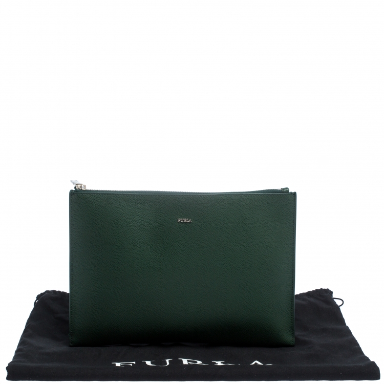 Pre Owned Furla Multicolor Lizard Print Leather Clutch