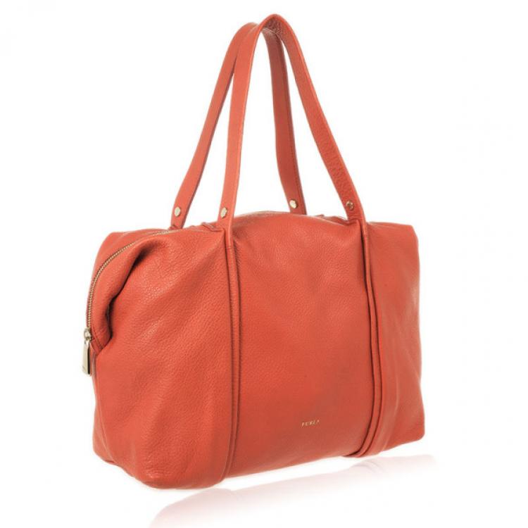 Pre Owned Furla Red Leather Medium Hobo