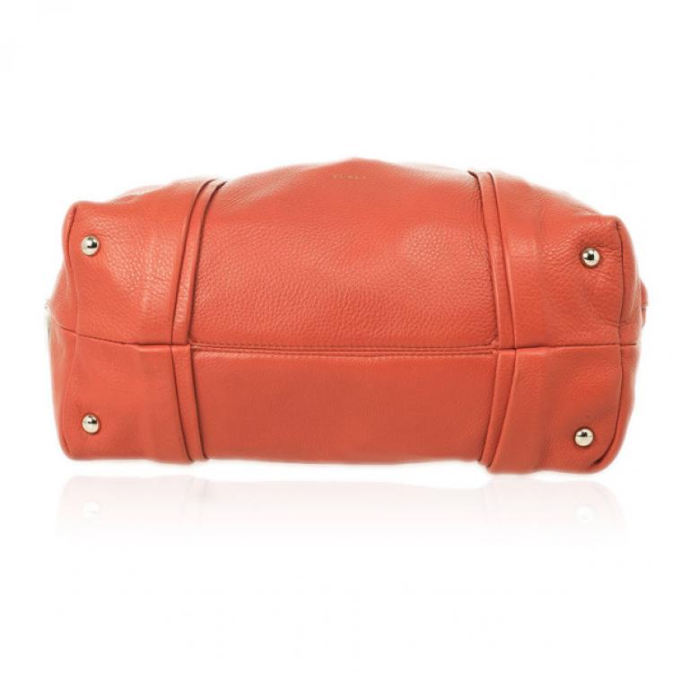 Pre Owned Furla Red Leather Medium Hobo