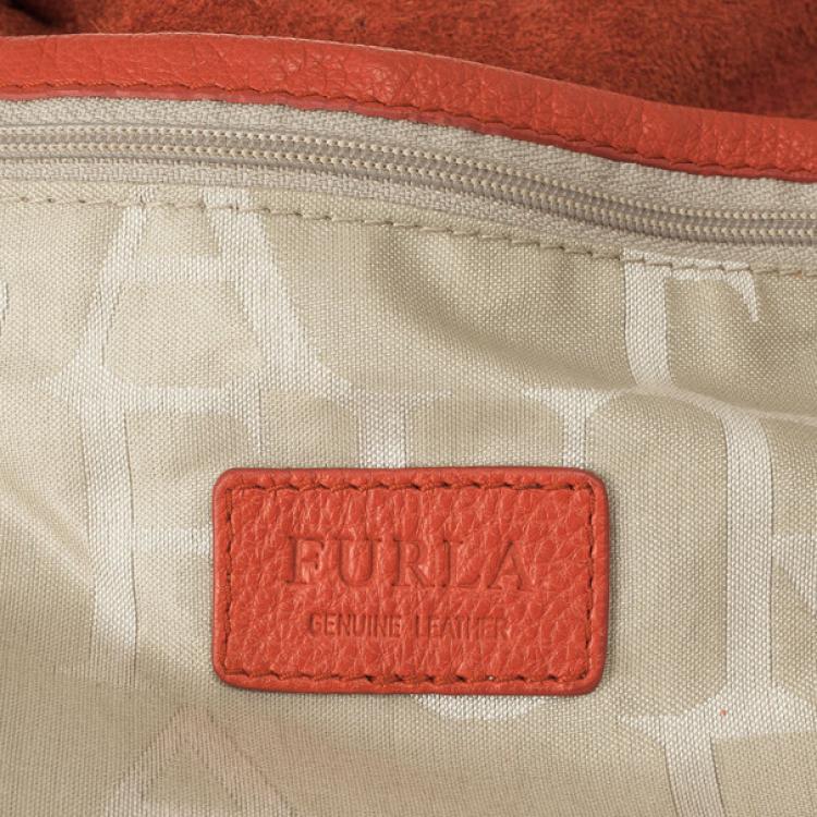 Pre Owned Furla Red Leather Medium Hobo