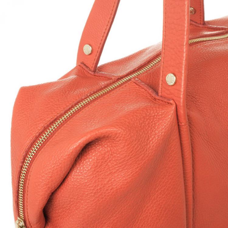 Pre Owned Furla Red Leather Medium Hobo