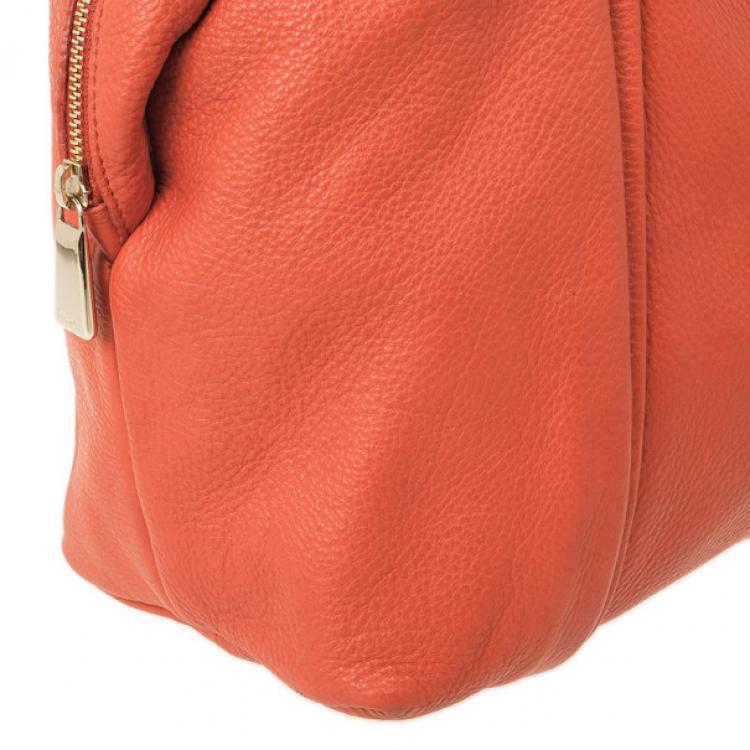 Pre Owned Furla Red Leather Medium Hobo