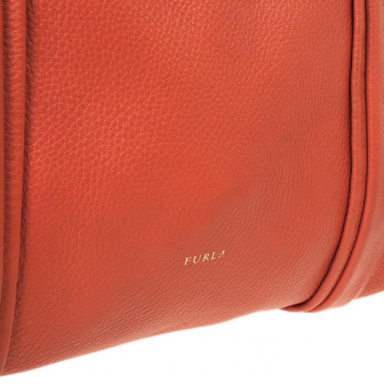 Pre Owned Furla Red Leather Medium Hobo