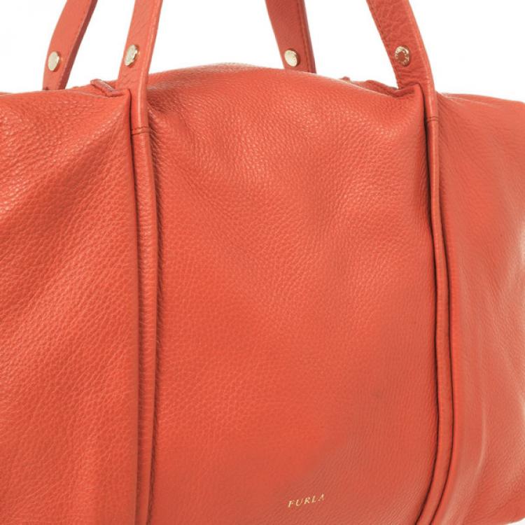 Pre Owned Furla Red Leather Medium Hobo