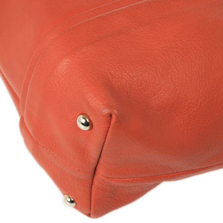 Pre Owned Furla Red Leather Medium Hobo