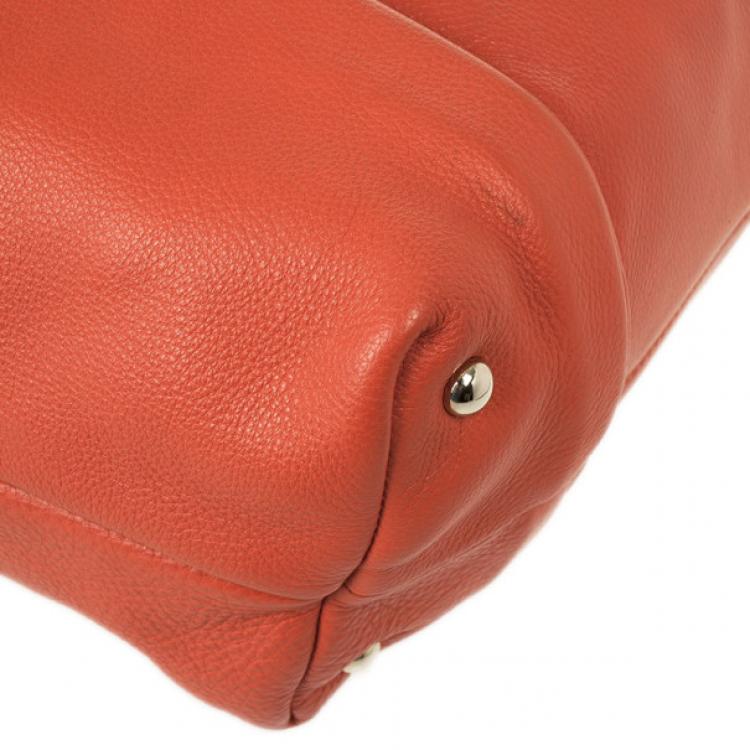 Pre Owned Furla Red Leather Medium Hobo