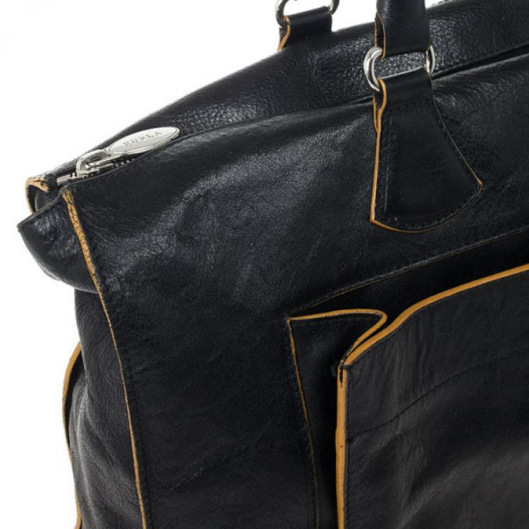 Pre Owned Furla Black Leather Limited Edition Handbag