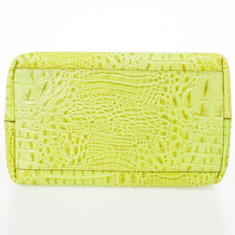 مملوكة مسبقًا Furla Green Candy Croco Rubber Satchel