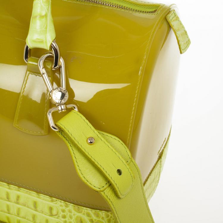 مملوكة مسبقًا Furla Green Candy Croco Rubber Satchel