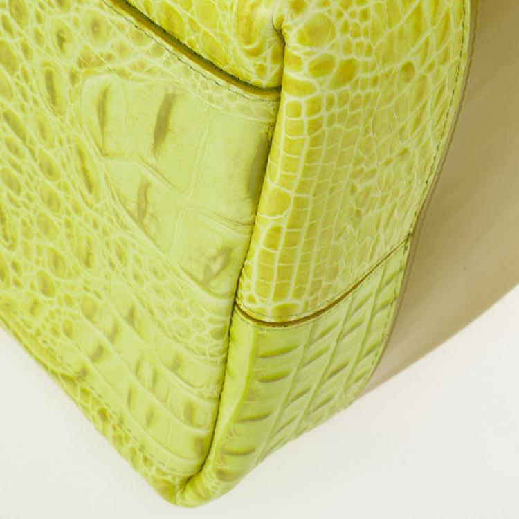 مملوكة مسبقًا Furla Green Candy Croco Rubber Satchel